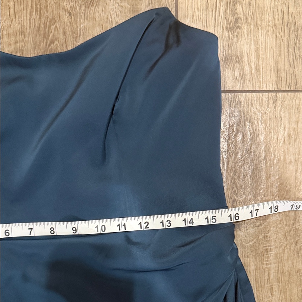 Birds Grey Anne Dress Dark Teal Strapless Bridesmaid Dress Sz Lg - Picture 5 of 8